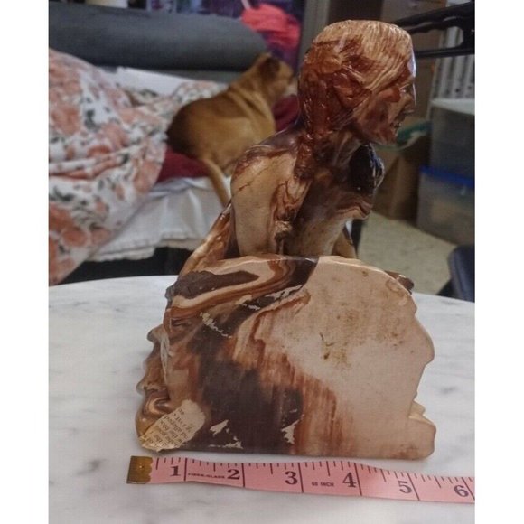 Canoe Door Stop or Single Bookend Carved Rock Very Heavy - Picture 8 of 8